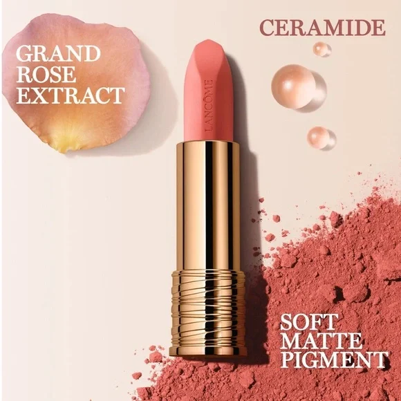 New! đź’‹đź’„Lancome L'Absolu Rouge Intimatte soft matte lipstick 300 Self Revealing - Picture 7 of 10